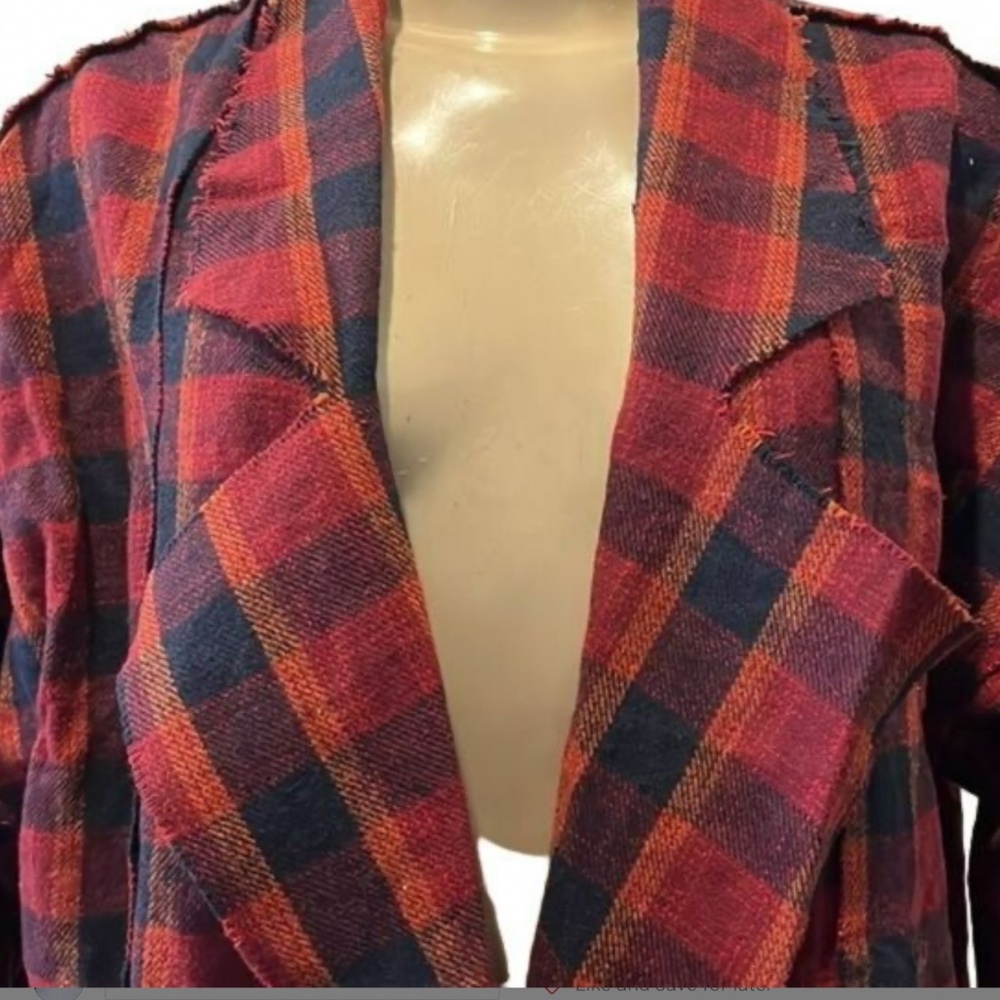 Pol Girl Next Door FlyAway Duster in Plaid sz M EUC $119R - Picture 5 of 10